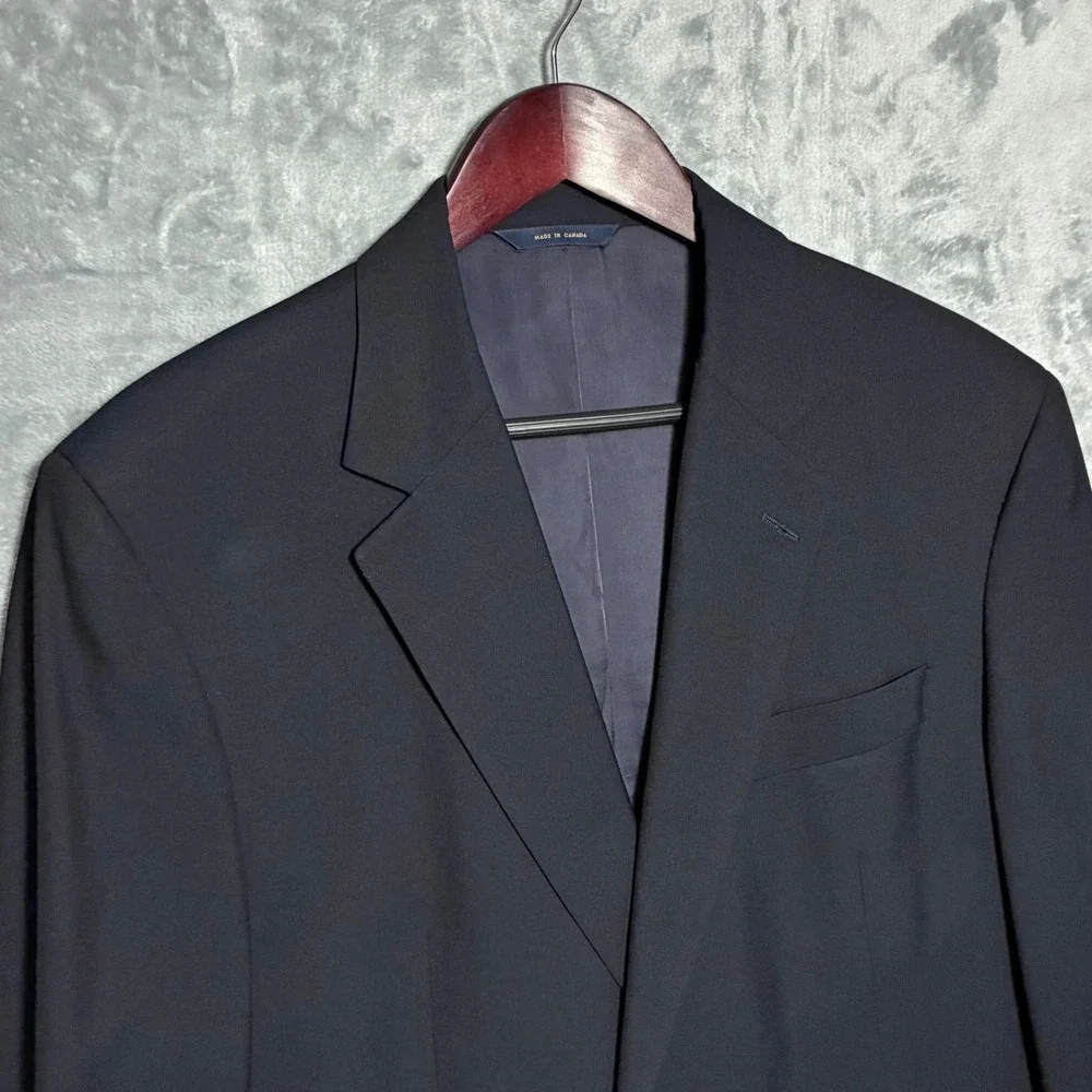 Brooks Brothers 1818 Madison Loro Piana Wool Blazer Men's 42L Navy Blue‎